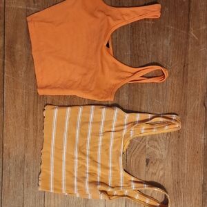 Orange and Striped Crop Tops, Schein brand